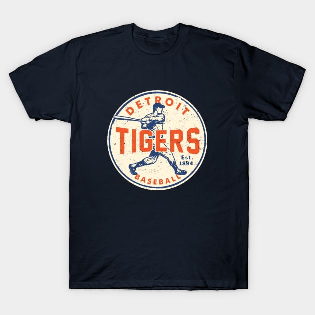 Old Style Detroit Tigers 3 by Buck Tee T-Shirt by Buck Tee